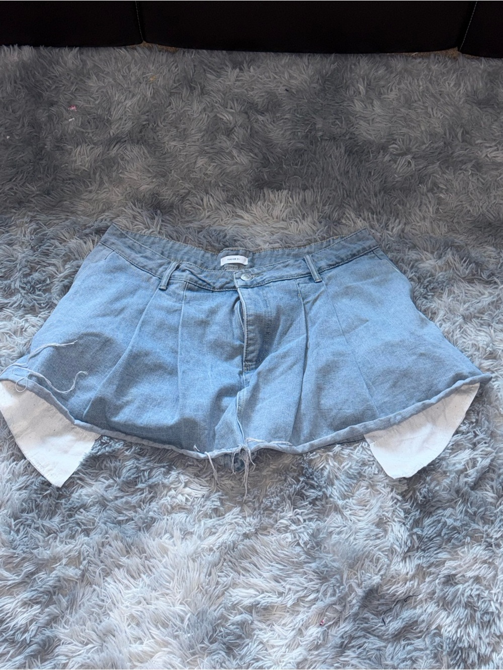 Forever 21 Light Blue Denim Pleated Skort